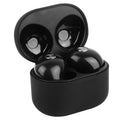 Aero-Pod true wireless stereo earbuds sitting inside their open magnetic charging case