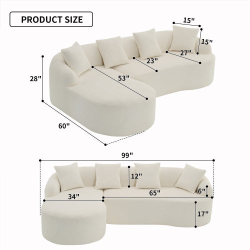 Full view of the high density full sponge compressed sofa expanding out of the box.