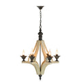  High-end modern 6-light wood chandelier functioning as a gorgeous rustic hanging ceiling light in a kitchen 2