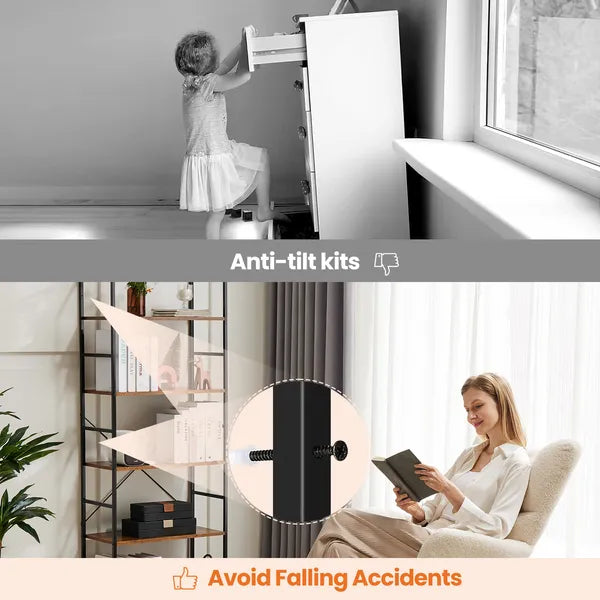 Minimalist black metal frame detailing of the space saving 5 shelf office organizer.