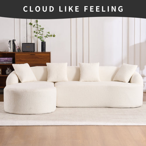 Close-up of the rich wood grain pattern texture on the plush grey chenille fabric.