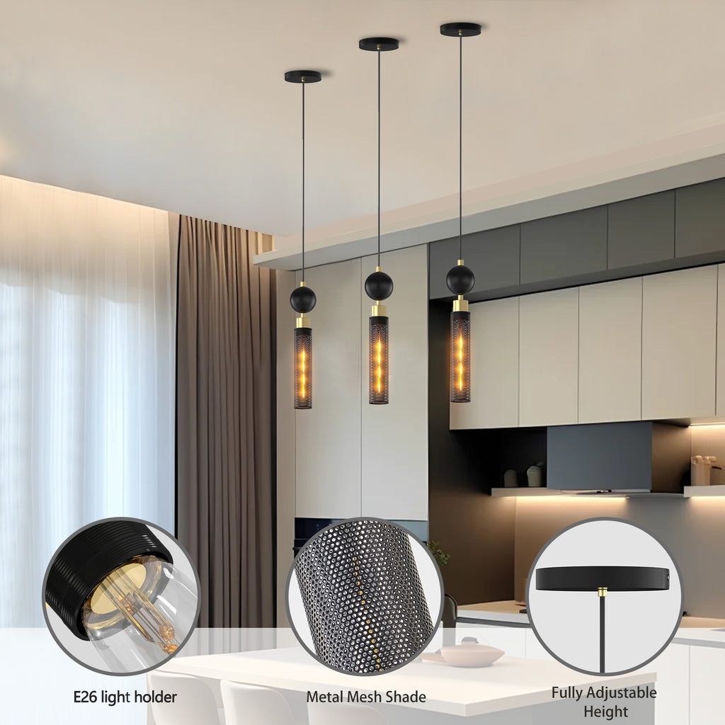 Striking black wrought iron pendant light displaying premium modern hanging lighting aesthetics on a sloped ceiling.