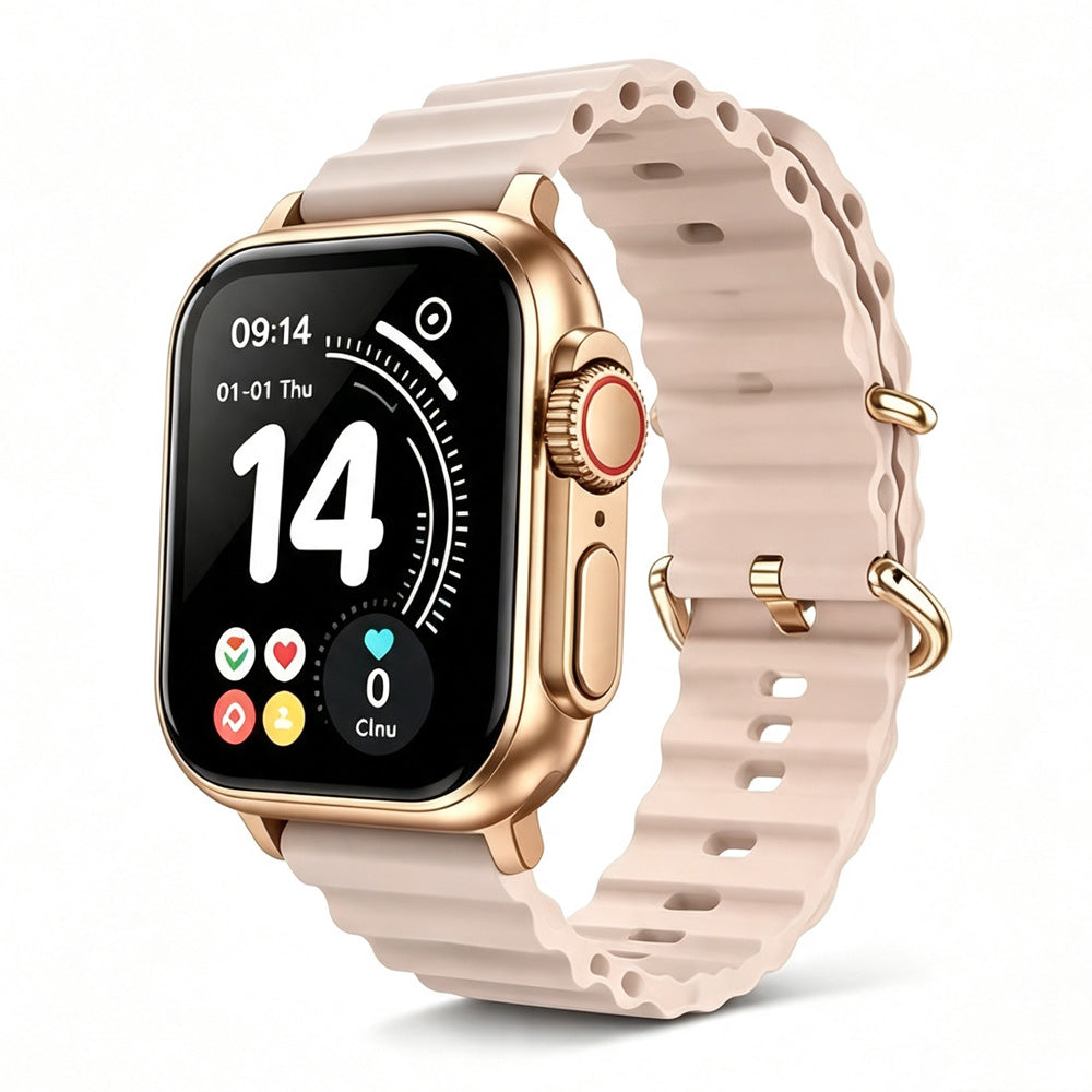 Ultra low latency true wireless acoustic earbuds sitting next to the smart watch core