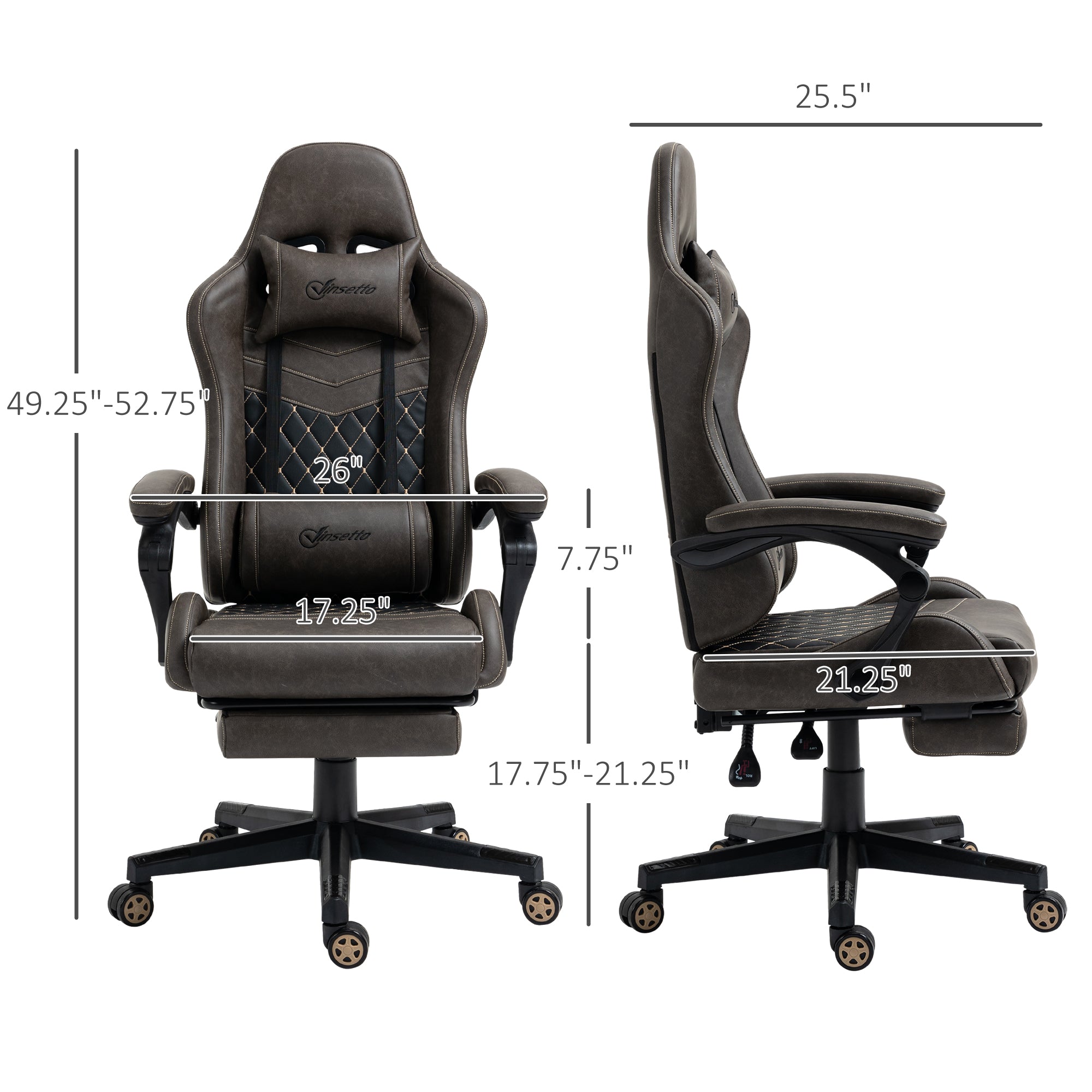 AeroThrone office recliner tilted back at 130 degrees with the slide-out footrest fully extended.